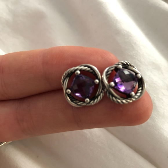 David Yurman Jewelry - David Yurman Sterling Infinity Earrings Amethyst